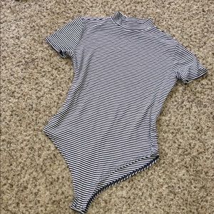 Black&White striped one piece